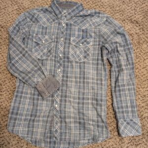 BKE Light Blue Plaid Button Down Shirt